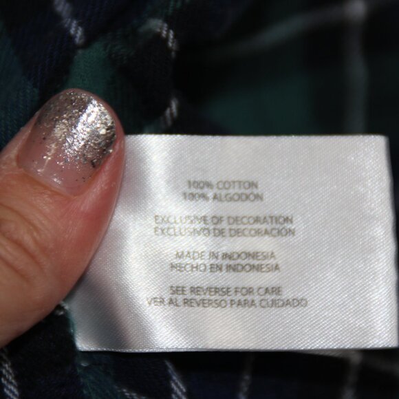 NY Jets Flannel Shirt Button Down NFL Green and Blue Size S Upcycled - Picture 7 of 8